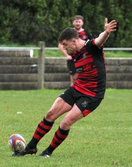 Lloyd Thomas - in control for Tenby United